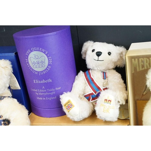 690 - Merrythought - Five boxed Merrythought teddy bears to include KP151 Diana Bear with ltd edn COA No. ... 