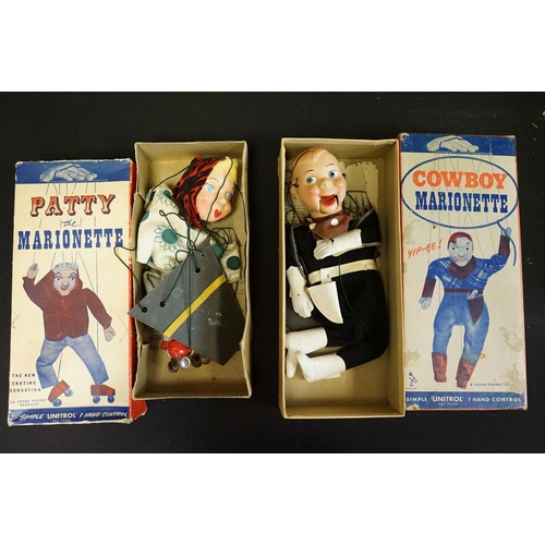 691 - 11 Boxed Hazelle's / Marionettes puppets to include De Luxe Talking Marionettes 406 Sagebrush Cal, S... 