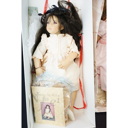 693 - Three boxed German Annette Himstedt Puppen Kinder Artists dolls to include An Mei from The 1997 Coll... 