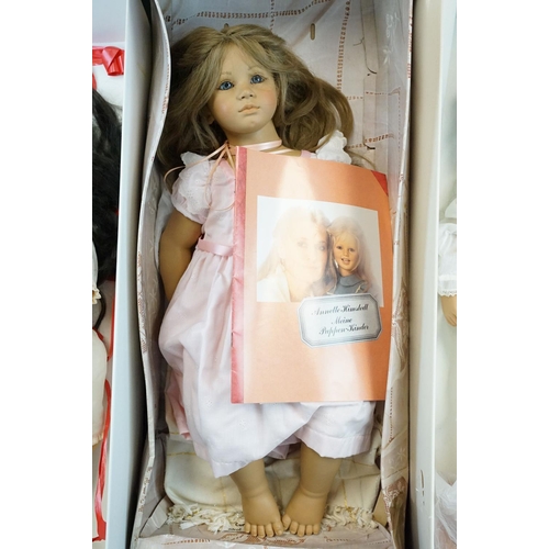 693 - Three boxed German Annette Himstedt Puppen Kinder Artists dolls to include An Mei from The 1997 Coll... 