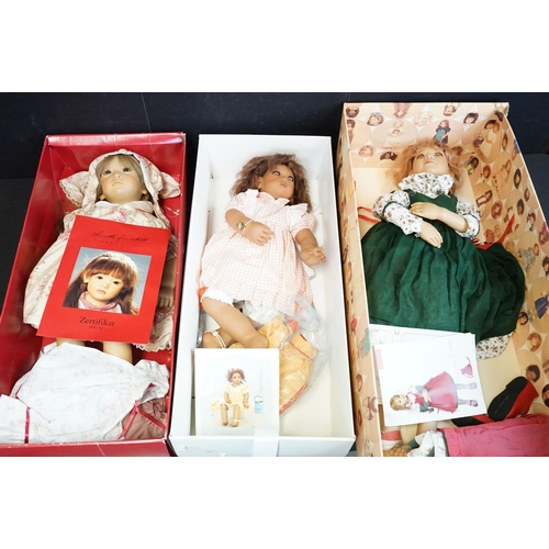 694 - Three boxed German Annette Himstedt Puppen Kinder Artists dolls to include Neblina from The 1991/92 ... 