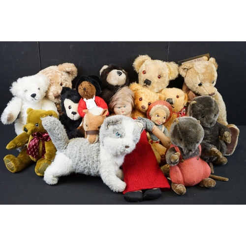 710 - Merrythought - 15 Merrythought teddy bears and dolls to include Kensington Bear ED20B with ltd edn C... 