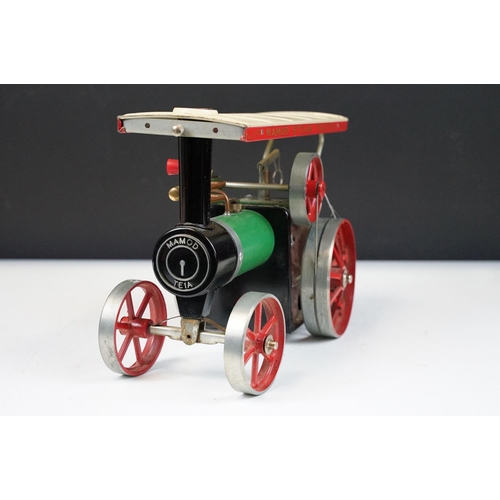 89 - Steam Engine - Boxed Mamod TE1A Steam Tractor Steam Engine, in main body green with red spoked wheel... 