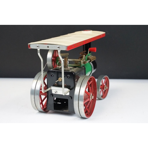 89 - Steam Engine - Boxed Mamod TE1A Steam Tractor Steam Engine, in main body green with red spoked wheel... 