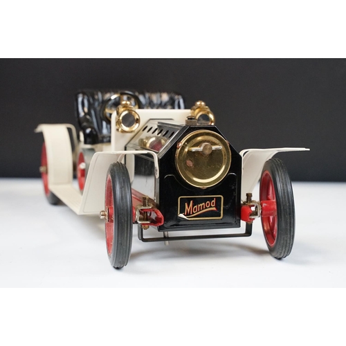 93 - Steam Engine - Boxed Mamod SA1 Steam Roadster Steam Engine, in main body white with red spoked wheel... 