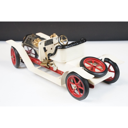 93 - Steam Engine - Boxed Mamod SA1 Steam Roadster Steam Engine, in main body white with red spoked wheel... 