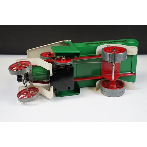 94 - Steam Engine - Boxed Mamod SW1 Steam Wagon Steam Engine, in main body green with red spoked wheels a... 