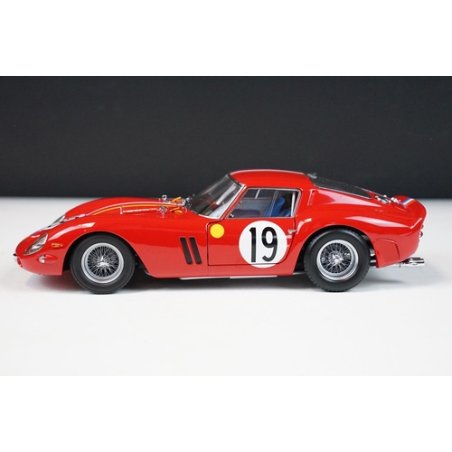 97 - Boxed 1/18 Kyosho Ferrari 250 GTO 1962 Le Mans No.19 diecast model, No. 08432A, diecast ex, box vg