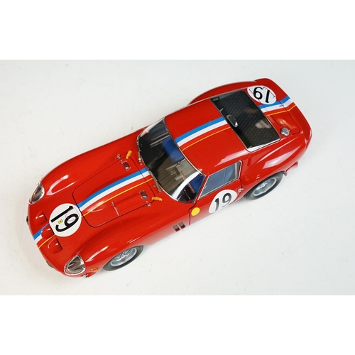 97 - Boxed 1/18 Kyosho Ferrari 250 GTO 1962 Le Mans No.19 diecast model, No. 08432A, diecast ex, box vg