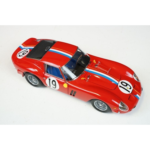 97 - Boxed 1/18 Kyosho Ferrari 250 GTO 1962 Le Mans No.19 diecast model, No. 08432A, diecast ex, box vg