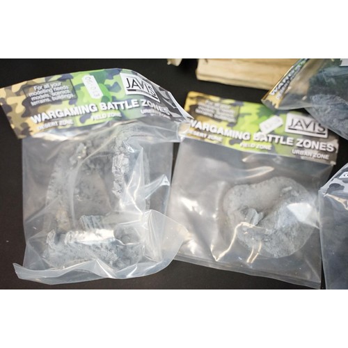 433 - War Gaming - Quantity of 50 bagged Javis War Gaming Battle Zones scenery accessories featuring Small... 