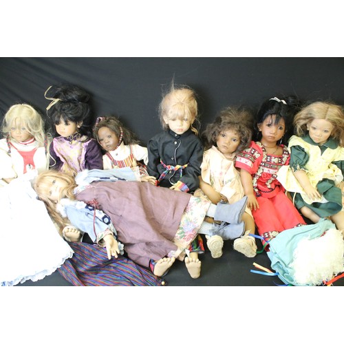 700 - Eight German Annette Himstedt Puppen Kinder Artists dolls to include Kima from The 1993/94 Collectio... 