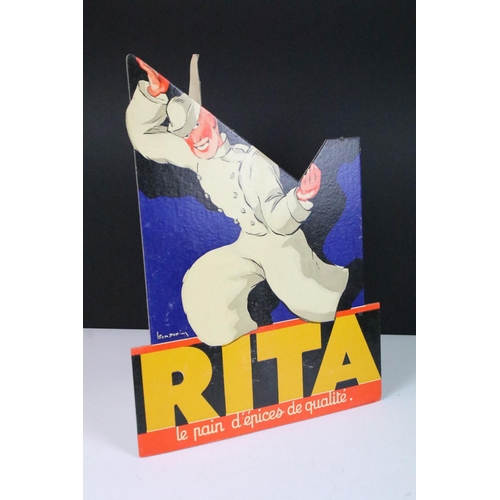 309 - Rita le pain d'epices de qualite advertising cardboard standing board with Rita Gaufres Seches box f... 