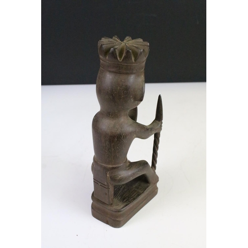 161 - Hand carved wooden African figure statues x 6, 35cm tallest.