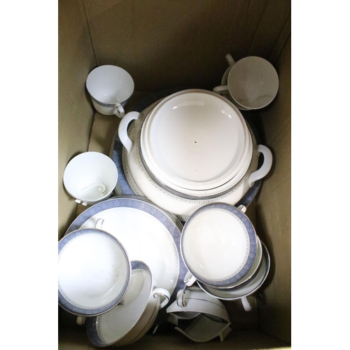 55 - Royal Doulton Sherbrooke H.5009 dinner service set comprising of one large serving platter, two lidd... 