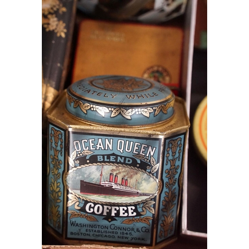 169 - Large selection of vintage biscuit, tea and tobacco advertising and royal commemorative tins, Cadbur... 