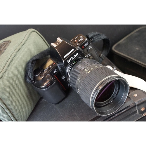 171 - Collection of four cased SLR cameras with lenses. Nikon N8008S fitted with 28-70mm Tokina f/2.6-2.8,... 