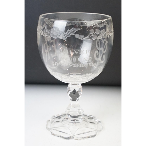 44 - Queen Elizabeth Commemorative large boxed crystal goblet. No 20 in an edition of 50 retailed by Thom... 