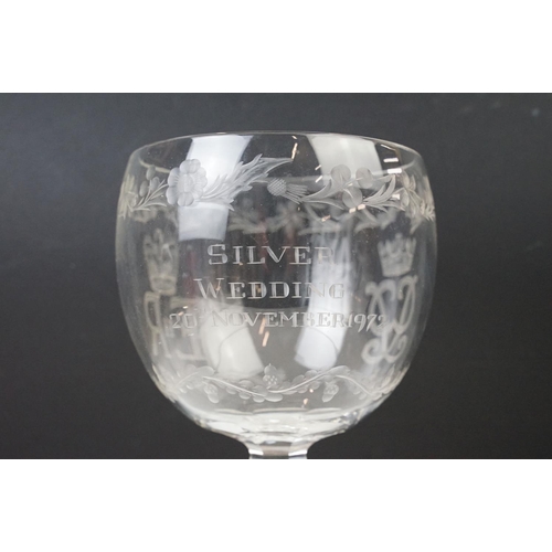 44 - Queen Elizabeth Commemorative large boxed crystal goblet. No 20 in an edition of 50 retailed by Thom... 