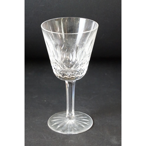 69 - Large selection of cut glass wine glasses, seven champagne flutes and twelve whiskey tumblers.