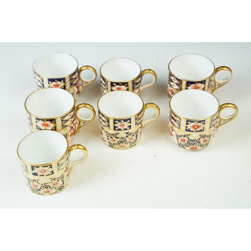 7 - Royal Crown Derby Demitasse Imari pattern coffee cups and saucers (4 x small cups and 3 x espresso c... 