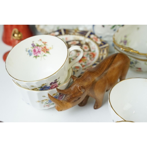 76 - Assorted selection of China ware and other ornamental pieces including a Royal Worcester tea pot, cu... 