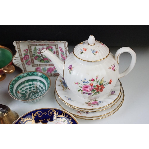 76 - Assorted selection of China ware and other ornamental pieces including a Royal Worcester tea pot, cu... 