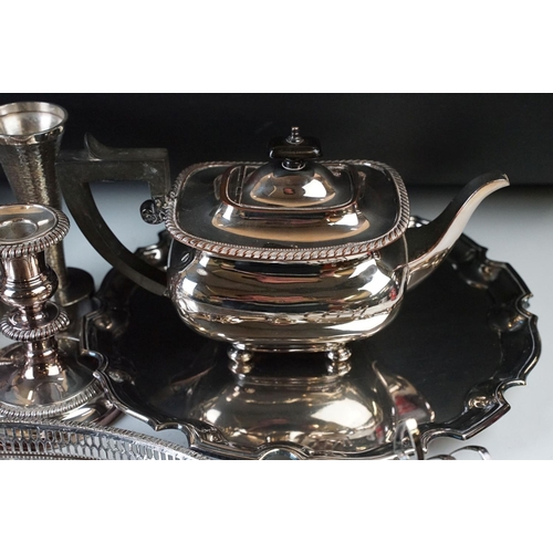 83 - Silver hallmarked cruet set, mustard, salt and pepper pot (hallmarked to bases) with collection of s... 