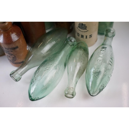 86 - Selection of Antique and Vintage glass and ceramic bottles of varying shapes and sizes, Bath and Wil... 