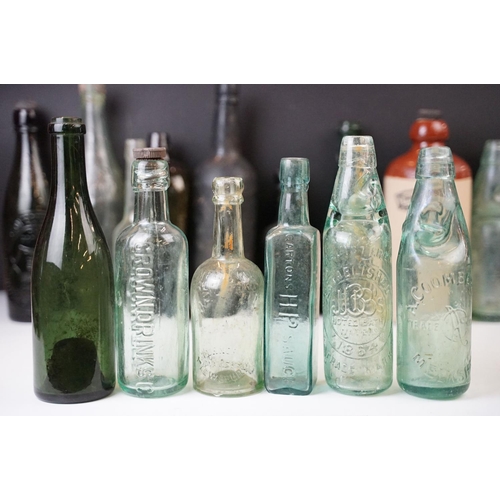 86 - Selection of Antique and Vintage glass and ceramic bottles of varying shapes and sizes, Bath and Wil... 