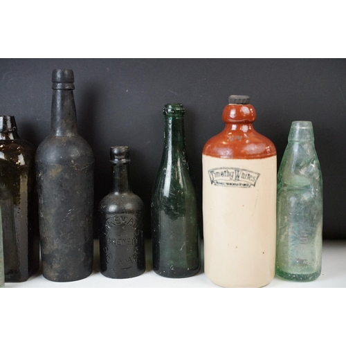 86 - Selection of Antique and Vintage glass and ceramic bottles of varying shapes and sizes, Bath and Wil... 