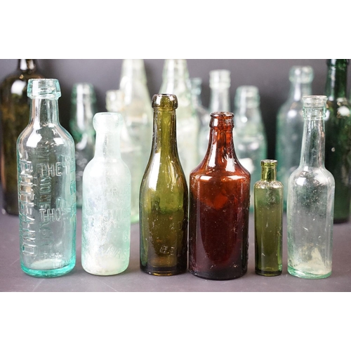 98 - Selection of Antique and Vintage glass and ceramic bottles of varying shapes and sizes, Torpedo bott... 