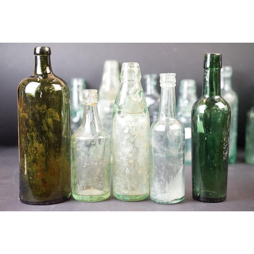 98 - Selection of Antique and Vintage glass and ceramic bottles of varying shapes and sizes, Torpedo bott... 