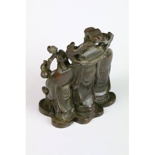 222 - A Chinese bronze ornamental buddha figure, stands approx 8.5cm in height.