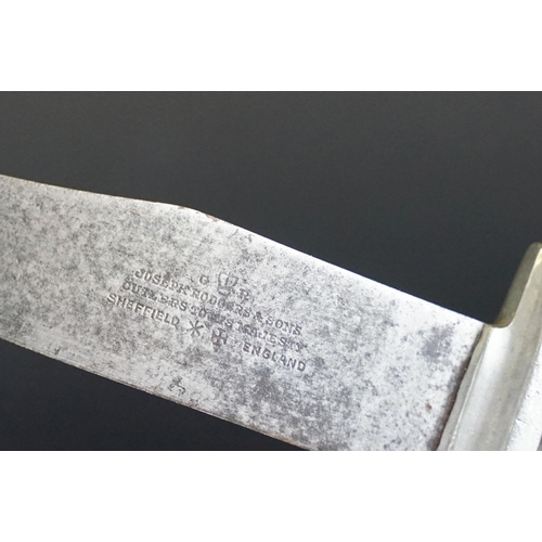 108 - A vintage hunting / fighting knife, blade marked Joseph Rogers & Sons, Cutlers To His Majesty, Sheff... 