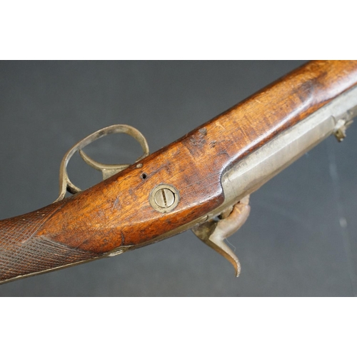 132 - An antique percussion cap muzzle loading rifle, overall length approx 119cm,