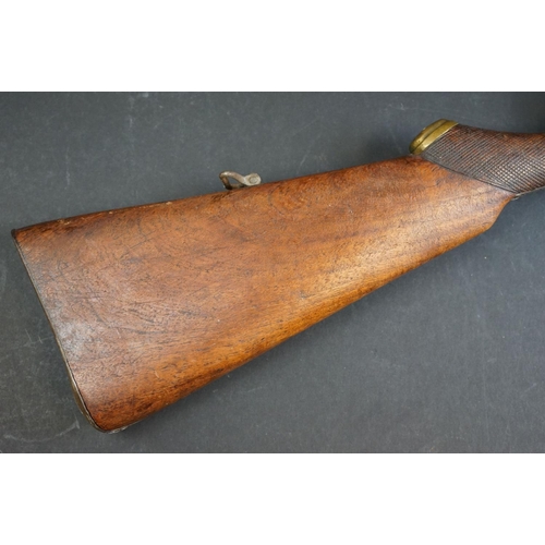 132 - An antique percussion cap muzzle loading rifle, overall length approx 119cm,