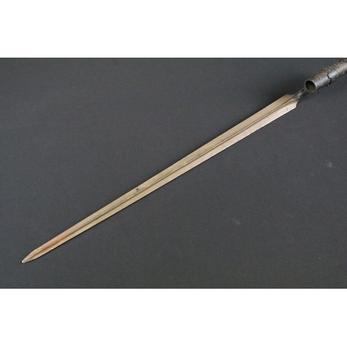 167 - A British 19th century socket mounted bayonet, blade length approx 48cm, overall length approx 56cm.