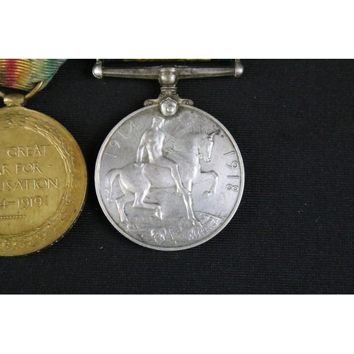 23 - A full size British World War One / WW1 medal pair to include the Great War of Civilisation Victory ... 