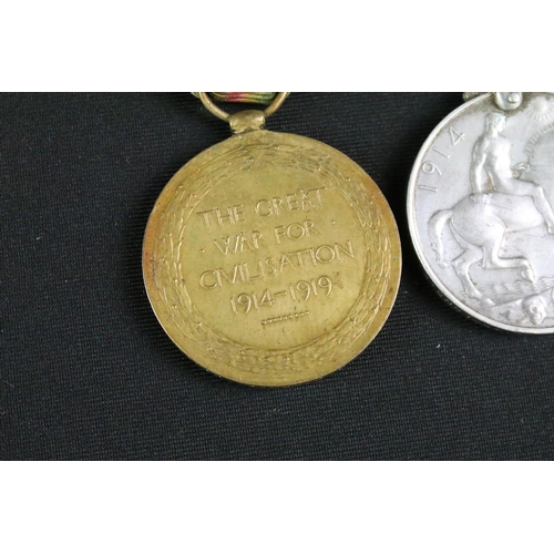 23 - A full size British World War One / WW1 medal pair to include the Great War of Civilisation Victory ... 