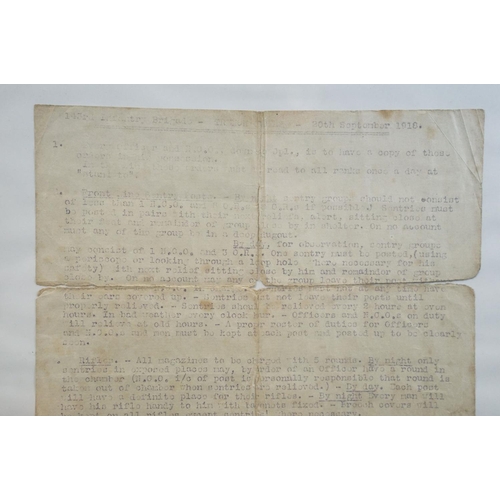 342 - A Framed And Glazed World War One document from the 143rd Infantry Brigade, dated 30th September 191... 