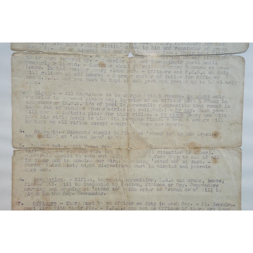 342 - A Framed And Glazed World War One document from the 143rd Infantry Brigade, dated 30th September 191... 