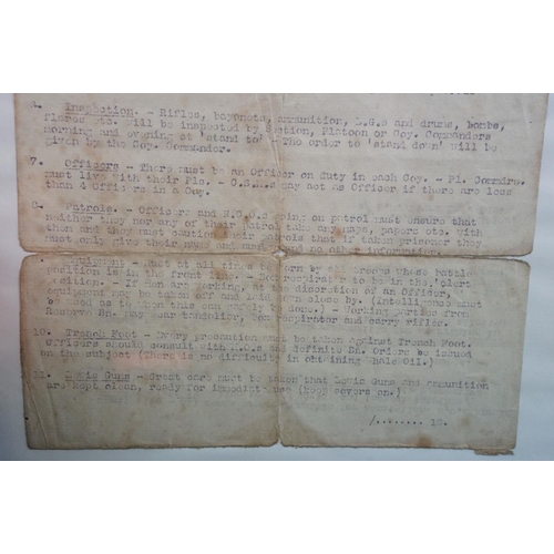 342 - A Framed And Glazed World War One document from the 143rd Infantry Brigade, dated 30th September 191... 