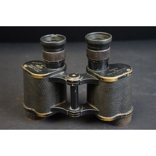 346 - A pair of British World War Two / WW2 military issued field binoculars, Kershaw No.2 MK.2, No. 15471... 