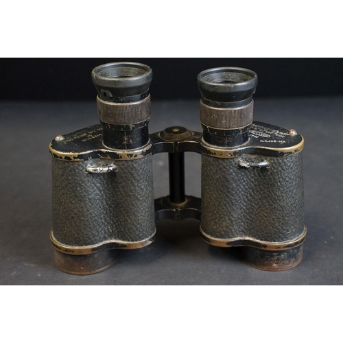 346 - A pair of British World War Two / WW2 military issued field binoculars, Kershaw No.2 MK.2, No. 15471... 