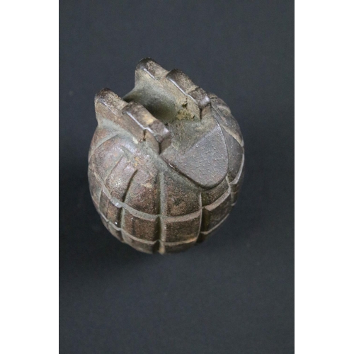 365 - A British World War Two / WW2 military inert Mills Bomb hand grenade.