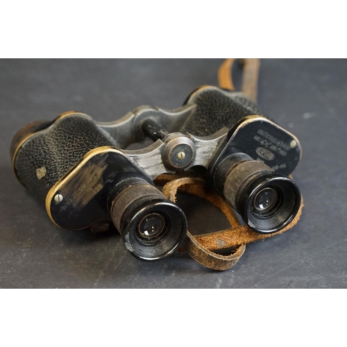 391 - A pair of World War Two / WW2 British military issued Kershaw binoculars, marked with the British br... 