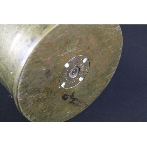 427 - A British inert 105mm brass artillery shell case engraved with the Falkland Islands.