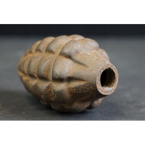 430 - A United States World War Two / WW2 inert RFX (Richmond Foundry) pineapple grenade.