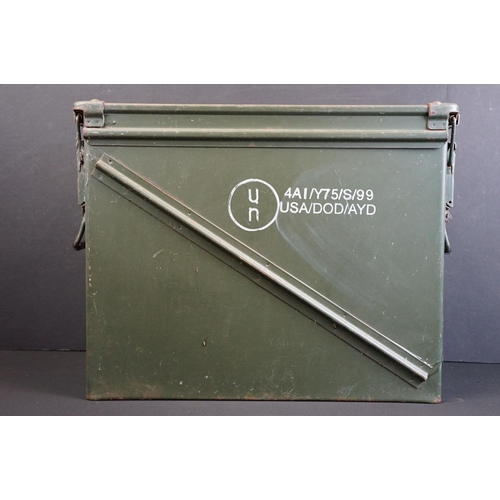 433 - A United States military 72 Fuze PD M935 ammunition box, green painted metal.